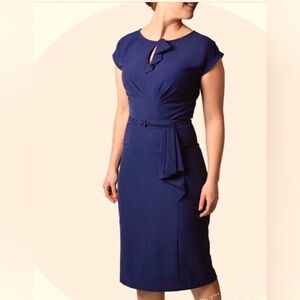 Stop Staring navy blue figure flattering dress M